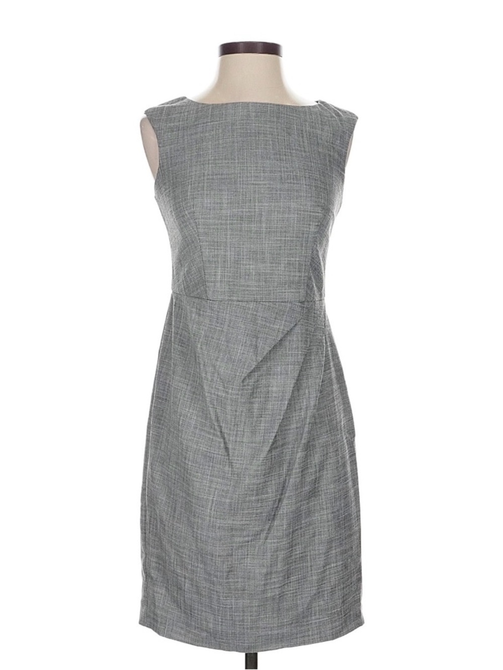 Ann Taylor Grey Textured Midi Sheath Dress